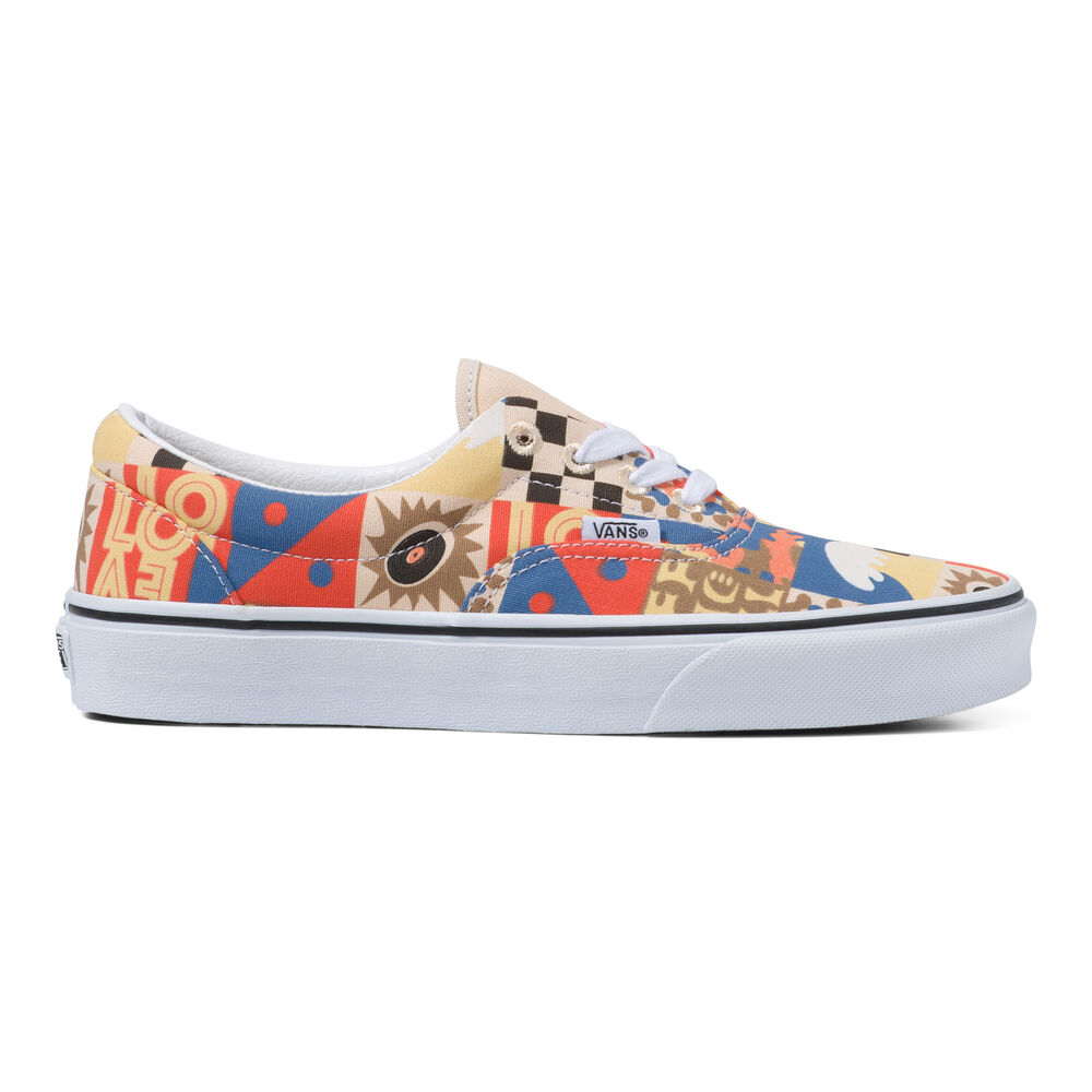 Vans Pig Suede Era Mens Womens - (CAMP POSITIVE) MULTI/TRUE WHITE VN0A5JMLB2X Shoes