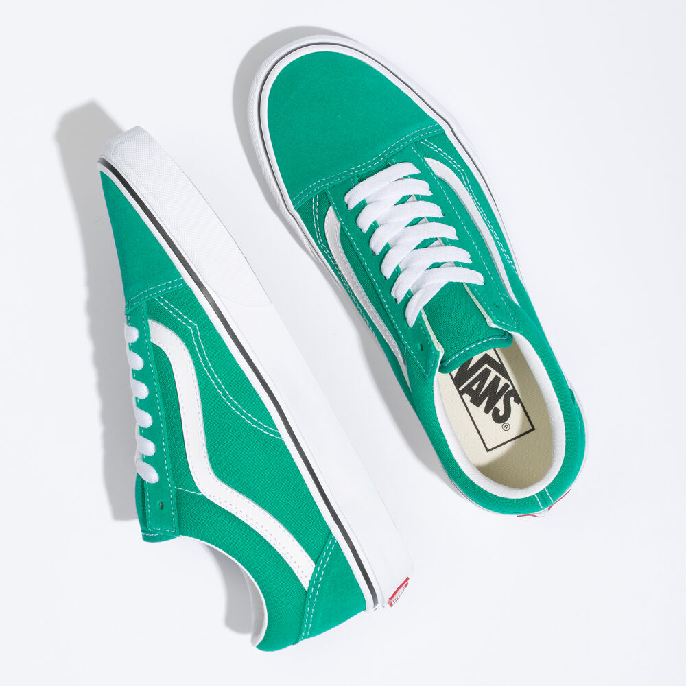 Vans Suede Old Skool Mens Womens - PEPPER GREEN/TRUE WHITE VN0A5JMI90P Shoes