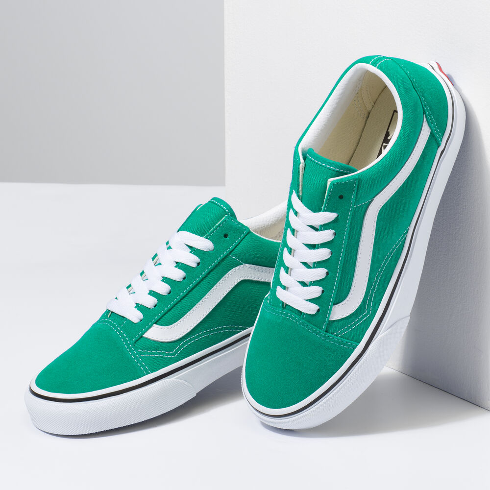 Vans Suede Old Skool Mens Womens - PEPPER GREEN/TRUE WHITE VN0A5JMI90P Shoes