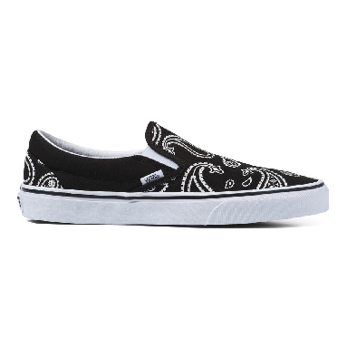 Vans Classic Slip-On Mens Womens - (PEACE PAISLEY) BLACK/TRUE WHITE VN0A5JMHB0E Shoes