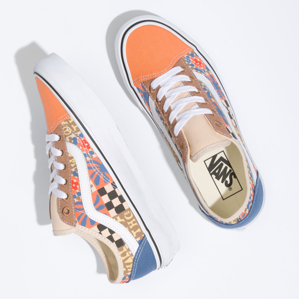 Vans Eco Theory Old Skool Tapered Mens Womens - (CAMP POSITIVE) MULTI/TRUE WHITE VN0A54F4B2X Shoes