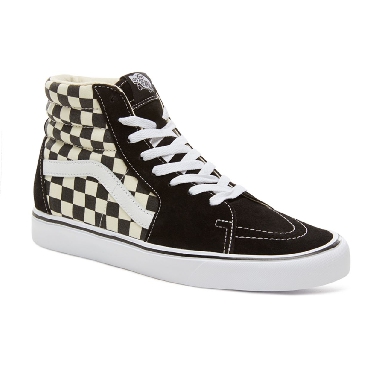 Vans Checkerboard Sk8-Hi Lite Classic Mens Womens - Black-White VA2Z5Y5GX Shoes