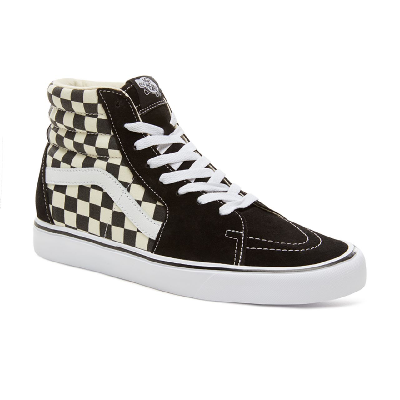 Vans Checkerboard Sk8-Hi Lite Classic Mens Womens - Black-White VA2Z5Y5GX Shoes