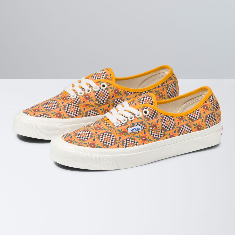 Vans Anaheim Factory Authentic 44 DX Mens Womens - (ANAHEIM FACTORY) TILE CHECKERBOARD/RADIANT YELLOW VN0A5KX4AXA Shoes