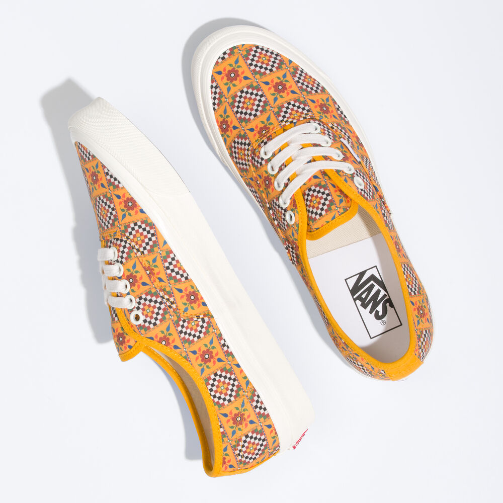 Vans Anaheim Factory Authentic 44 DX Mens Womens - (ANAHEIM FACTORY) TILE CHECKERBOARD/RADIANT YELLOW VN0A5KX4AXA Shoes