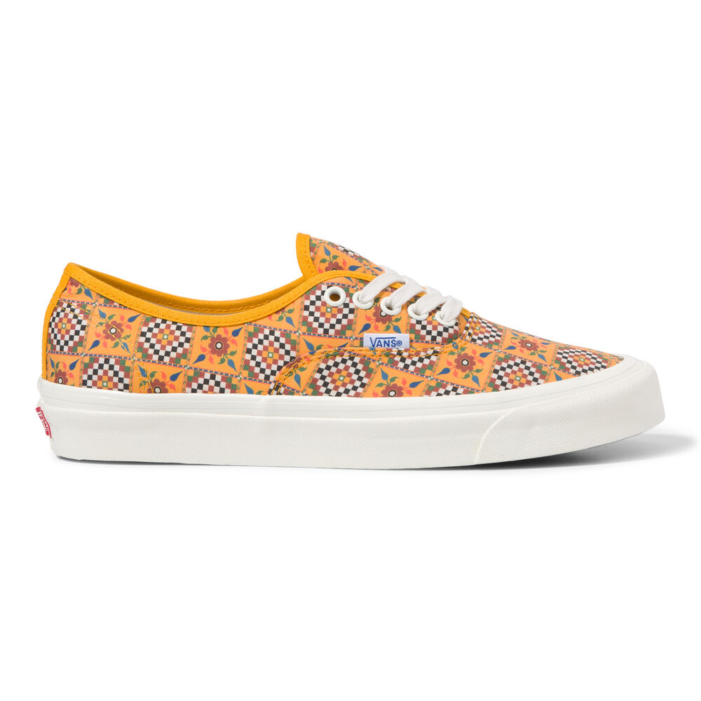 Vans Anaheim Factory Authentic 44 DX Mens Womens - (ANAHEIM FACTORY) TILE CHECKERBOARD/RADIANT YELLOW VN0A5KX4AXA Shoes