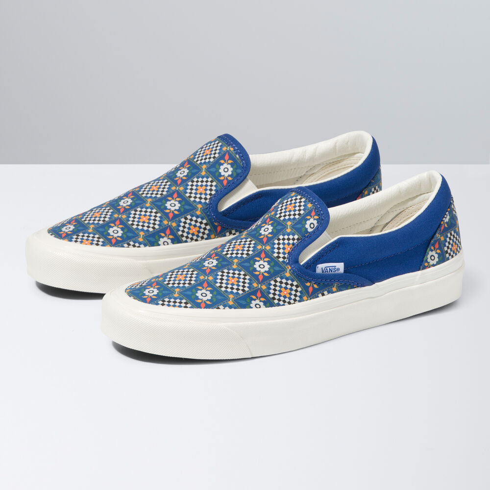 Vans Anaheim Factory Classic Slip-On 98 DX Mens Womens - (ANAHEIM FACTORY) TILE CHECKERBOARD/LIMOGES VN0A5KX8B0S Shoes