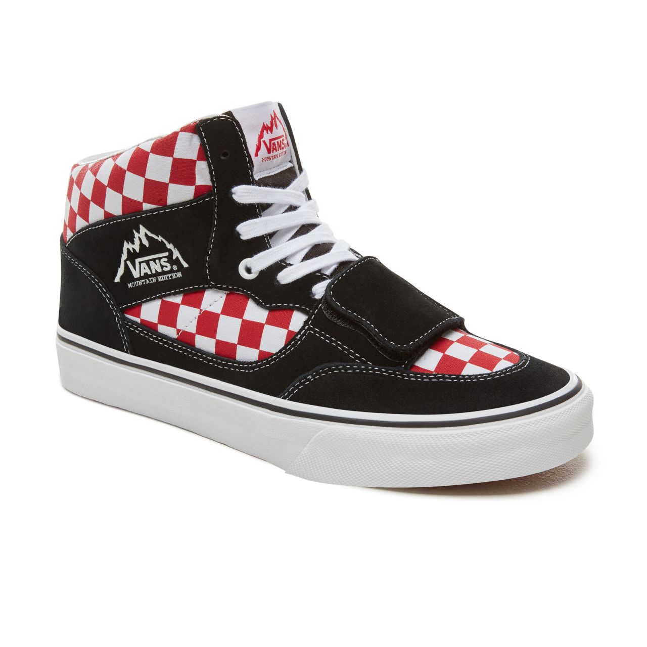 Vans Suede Checkerboard Mountain Edition Classic Mens Womens - (Checkerboard) Black/Red VA3TKG35U Shoes