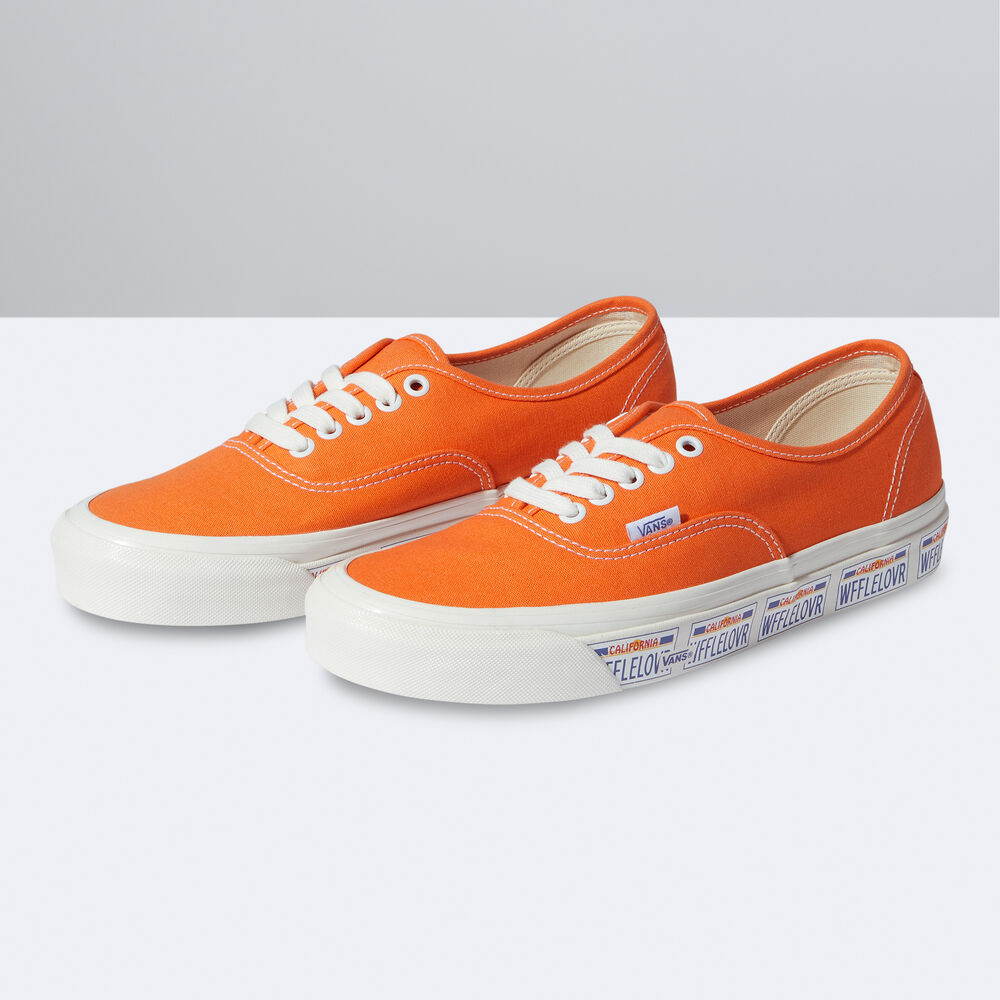 Vans Anaheim Factory Authentic 44 DX Mens Womens - (ANAHEIM FACTORY) VANITY PLATE/ORANGE TIGER VN0A5KX4AXD Shoes