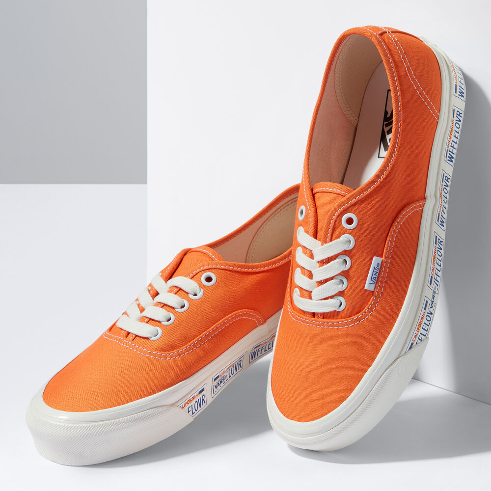 Vans Anaheim Factory Authentic 44 DX Mens Womens - (ANAHEIM FACTORY) VANITY PLATE/ORANGE TIGER VN0A5KX4AXD Shoes