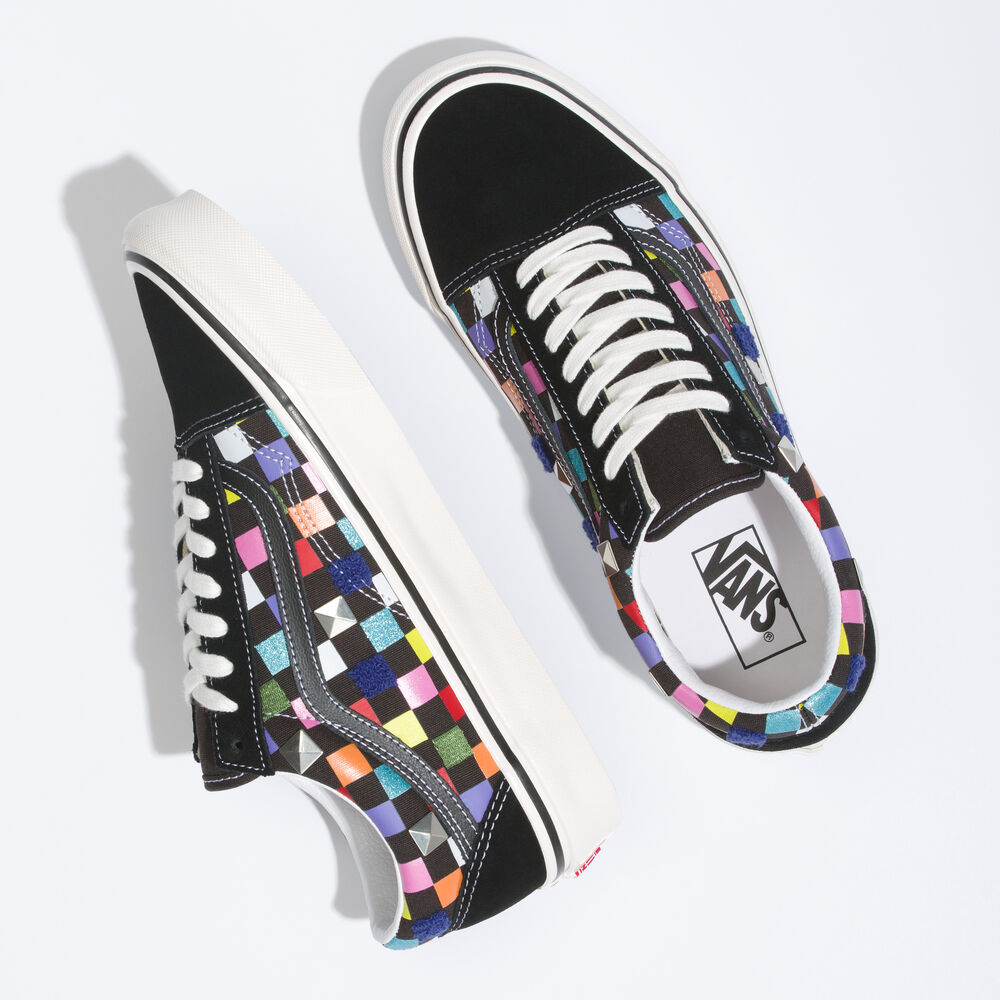 Vans Anaheim Factory Old Skool 36 DX Mens Womens - (ANAHEIM FACTORY) MIX CHECKERBOARD/MULTI VN0A54F3AWC Shoes