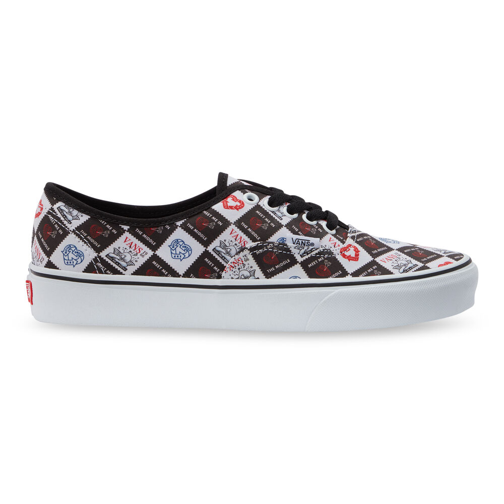 Vans Eco Theory Authentic Mens Womens - (LOVE LETTERS) BLACK/TRUE WHITE VN0A5KRDB0A Shoes