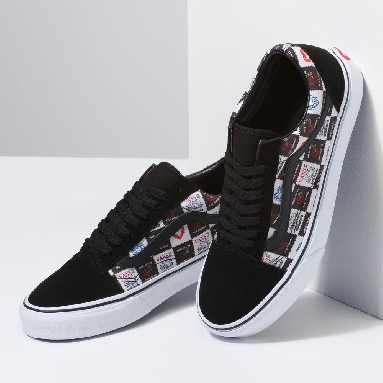 Vans Suede Old Skool Mens Womens - (LOVE LETTERS) BLACK/TRUE WHITE VN0A5JMIB0A Shoes