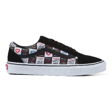 Vans Suede Old Skool Mens Womens - (LOVE LETTERS) BLACK/TRUE WHITE VN0A5JMIB0A Shoes