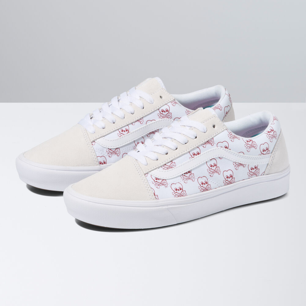 Vans Stripe ComfyCush Old Skool Mens Womens - (COLDHEARTED) TRUE WHITE/TRUE WHITE VN0A5DYCB1D Shoes