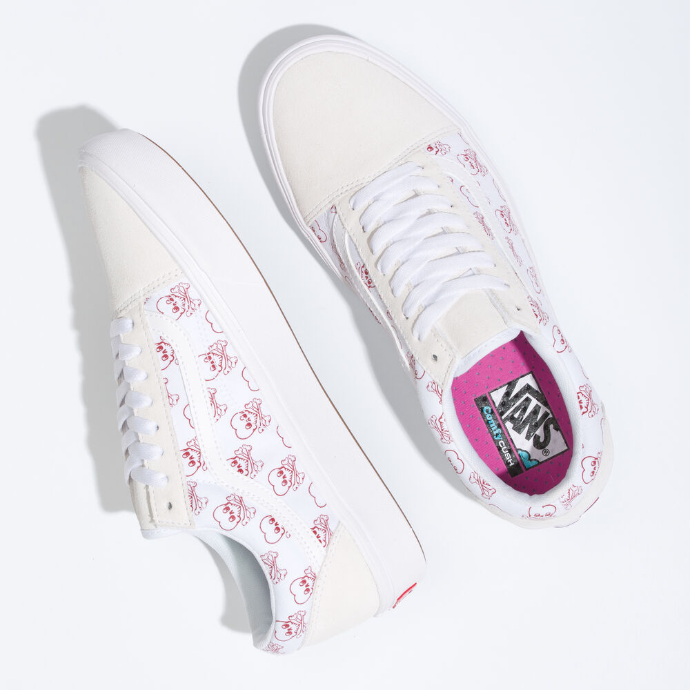 Vans Stripe ComfyCush Old Skool Mens Womens - (COLDHEARTED) TRUE WHITE/TRUE WHITE VN0A5DYCB1D Shoes