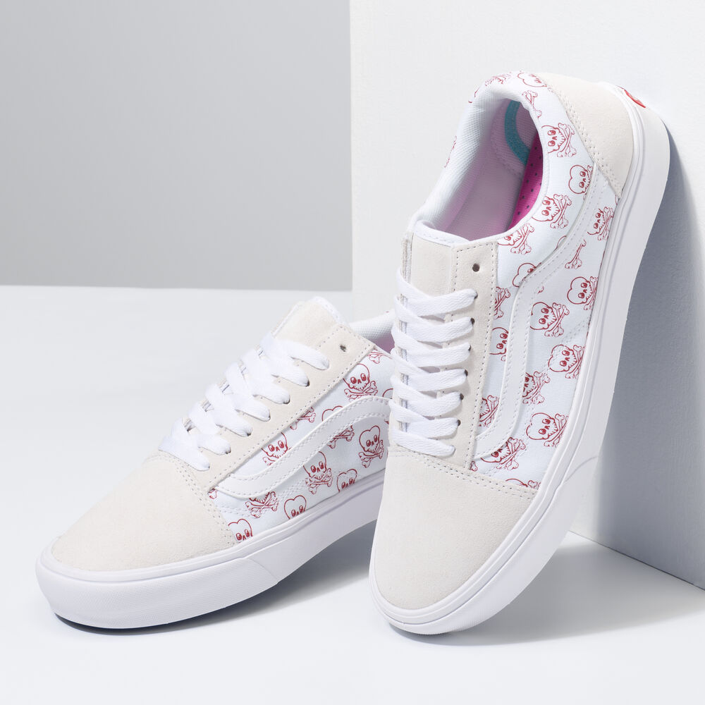 Vans Stripe ComfyCush Old Skool Mens Womens - (COLDHEARTED) TRUE WHITE/TRUE WHITE VN0A5DYCB1D Shoes