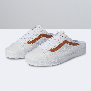 Vans Leather Style 36 Mule Mens Womens - (LEATHER) TRUE WHITE/BOMBAY BROWN VN0A7Q5YB9E Shoes