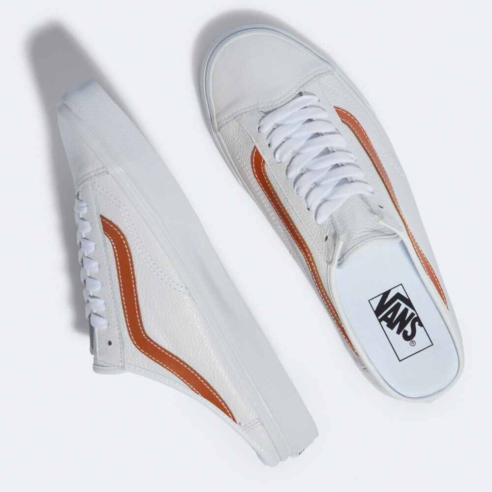 Vans Leather Style 36 Mule Mens Womens - (LEATHER) TRUE WHITE/BOMBAY BROWN VN0A7Q5YB9E Shoes