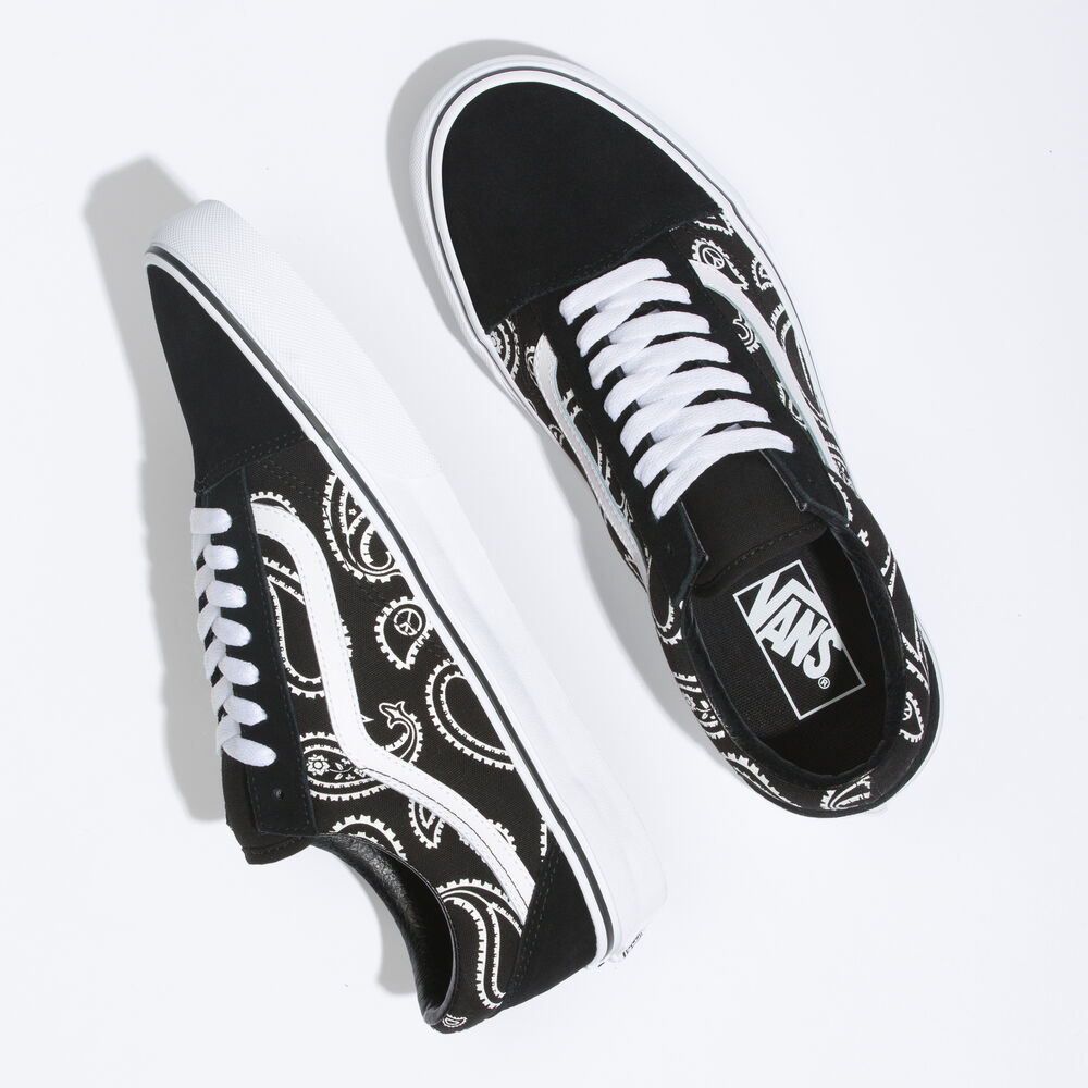 Vans Cultivate Care Old Skool Mens Womens - (PEACE PAISLEY) BLACK/TRUE WHITE VN0A5KRFB0E Shoes