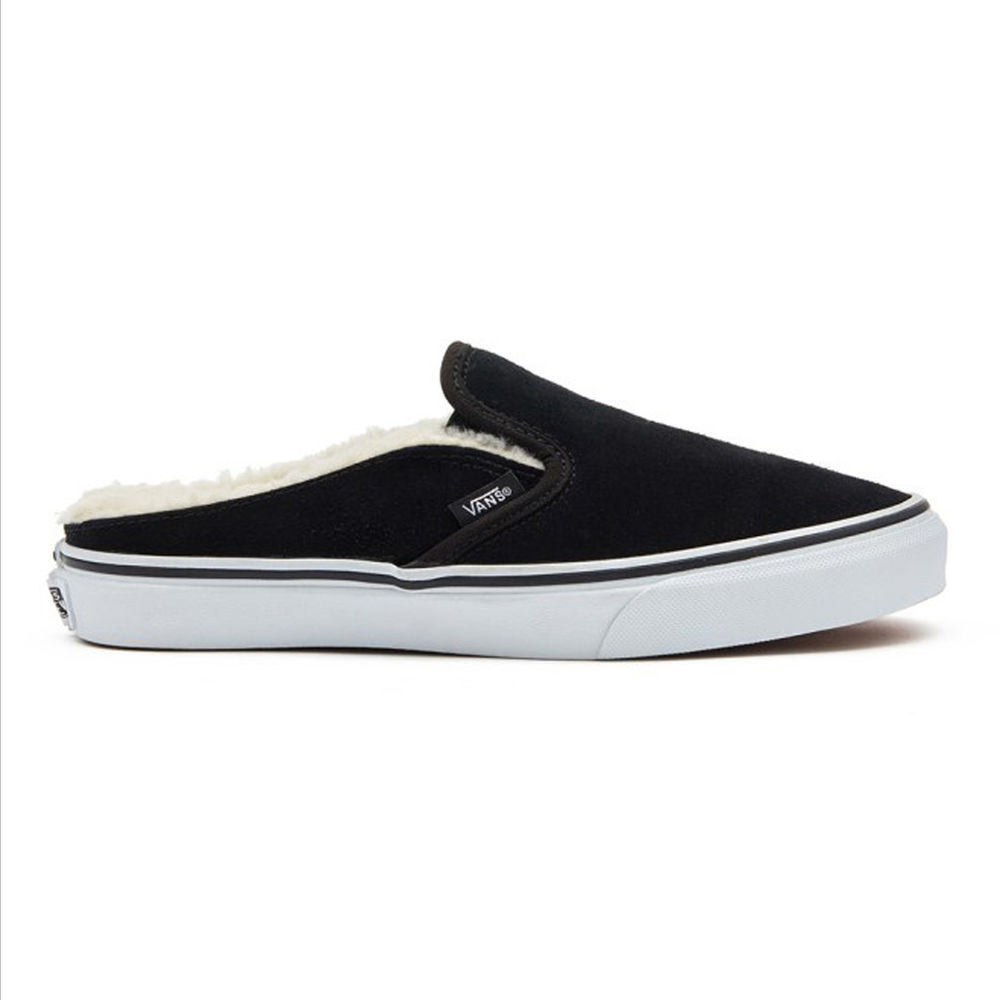 Vans Overspray Classic Slip-On Mule Mens Womens - SUEDE BLACK/SHERPA VN0A4P3UTC6 Shoes