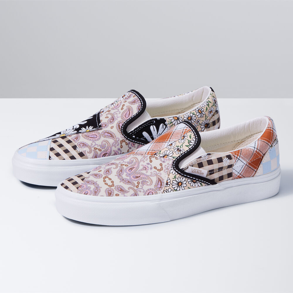 Vans Meadow Patchwork Classic Slip-On Mens Womens - MEADOW PATCHWORK MULTI/TRUE WHITE VN0A5AO8420 Shoes