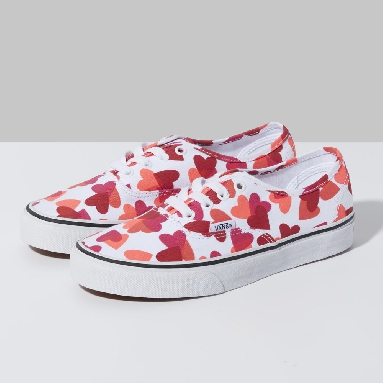 Vans Valentines Hearts Authentic Mens Womens - TRUE WHITE/FUCHSIA PURPLE VN0A348A40Q Shoes