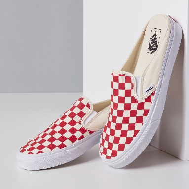 Vans Canvas Classic Slip-On Mule Mens Womens - RACING RED/CLASSIC WHITE VN0004KTTLF Shoes