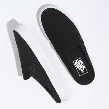 Vans Canvas Classic Slip-On Mule Mens Womens - CANVAS BLACK/TRUE WHITE VN0004KT1WX Shoes