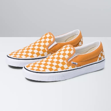 Vans Classic Slip-On Mens Womens - (CHECKERBOARD) DESERT SUN/TRUE WHITE VN0A5JMH8LF Shoes