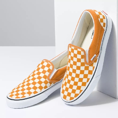 Vans Classic Slip-On Mens Womens - (CHECKERBOARD) DESERT SUN/TRUE WHITE VN0A5JMH8LF Shoes