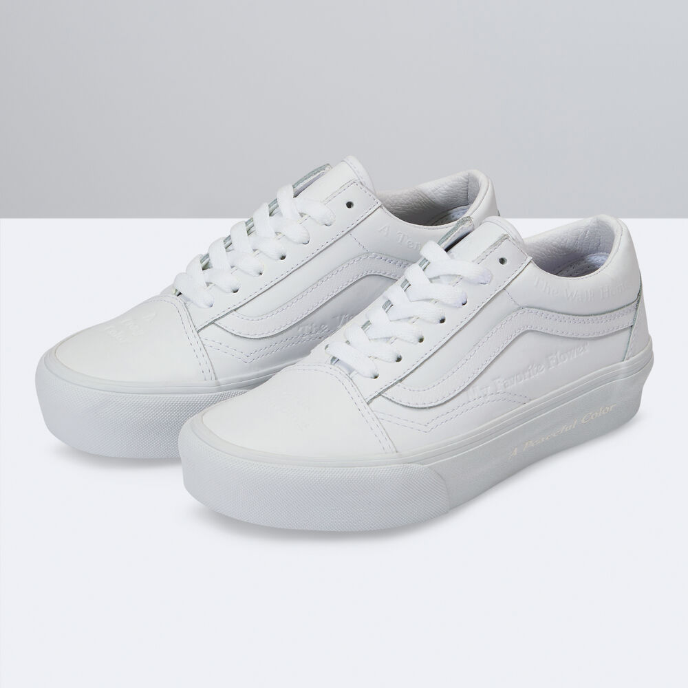 Vans DIY Checkerboard Old Skool Platform Mens Womens - (DIY CHECKERBOARD) TRUE WHITE VN0A5KRG8AX Shoes