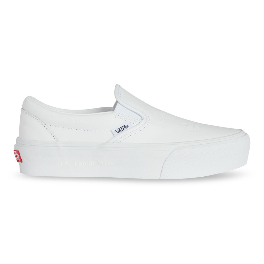 Vans DIY Checkerboard Classic Slip-On Platform Mens Womens - (DIY CHECKERBOARD) TRUE WHITE VN0A3JEZ8AX Shoes