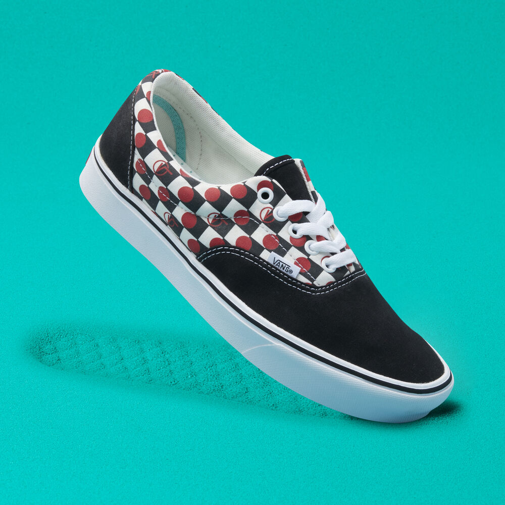 Vans Drop V Check ComfyCush Era Mens Womens - DROP V CHECK BLACK/WHITE VN0A3WM948M Shoes