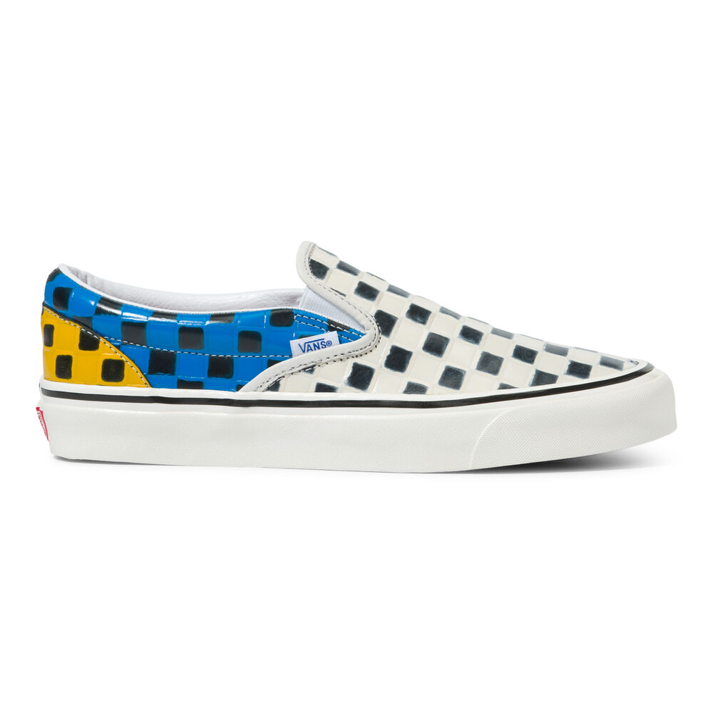 Vans Anaheim Factory Leather Check Classic Slip-On 98 DX Mens Womens - (ANAHEIM FACTORY) LEATHER CHECK/MULTI VN0A3JEX9ID Shoes