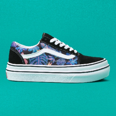 Vans Super Comfycush Old Skool Mens Womens - (TROPICALI) BLACK/TRUE WHITE VN0A4UUN4ZZ Shoes