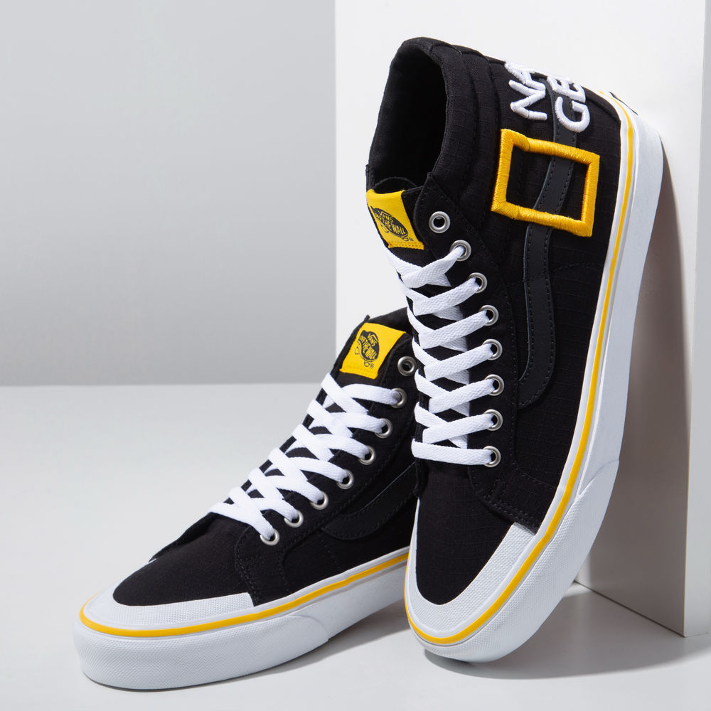 Vans X National Geographic Sk8-Hi Reissue 138 Mens Womens - NATIONAL GEOGRAPHIC LOGO VN0A3TKPXHP Shoes