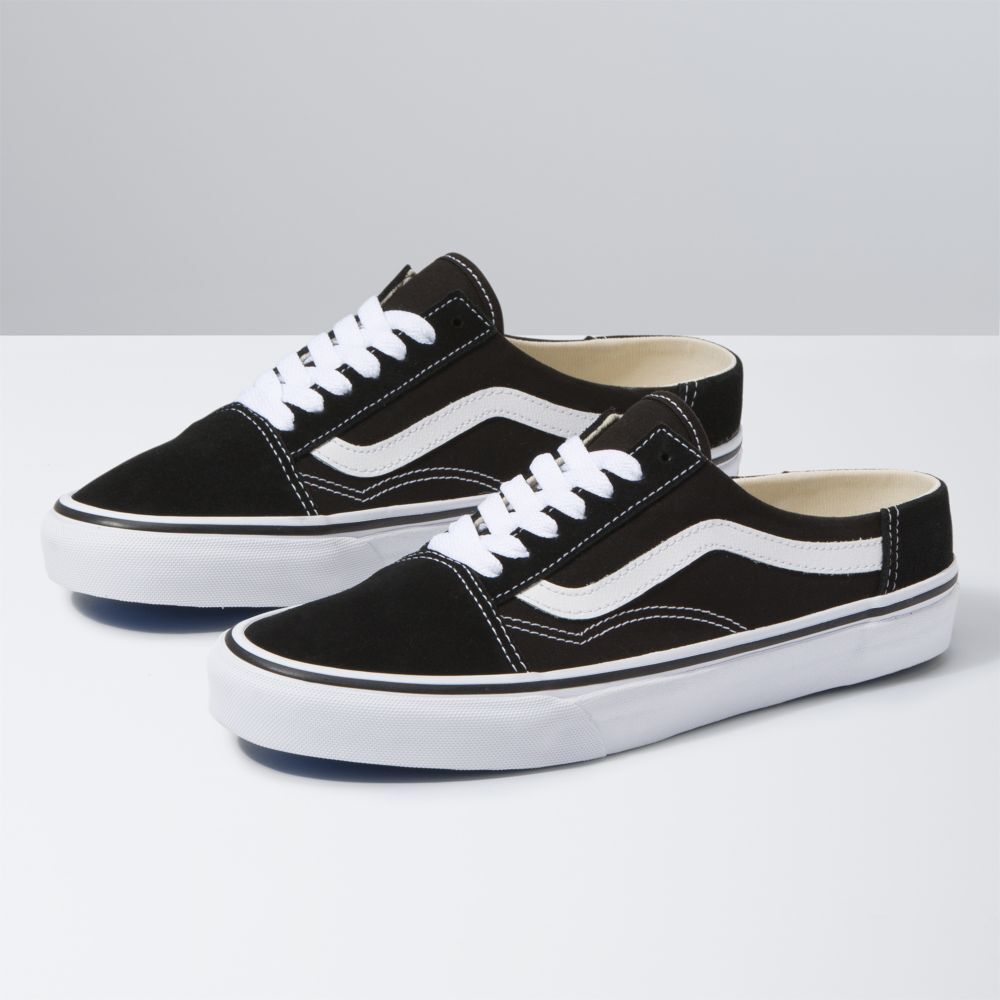 Vans Old Skool Mule Mens Womens - BLACK/TRUE WHITE VN0A3MUS6BT Shoes