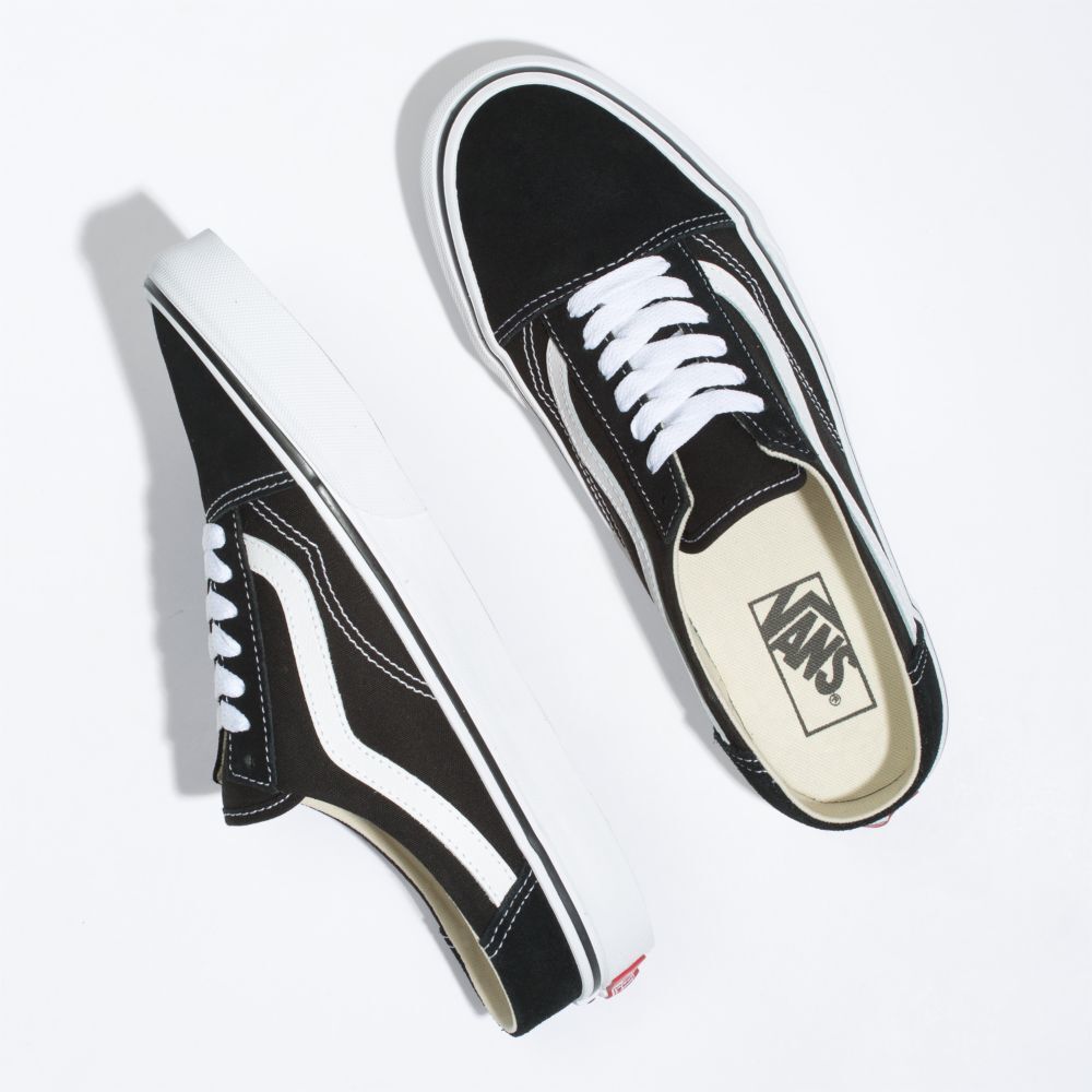 Vans Old Skool Mule Mens Womens - BLACK/TRUE WHITE VN0A3MUS6BT Shoes