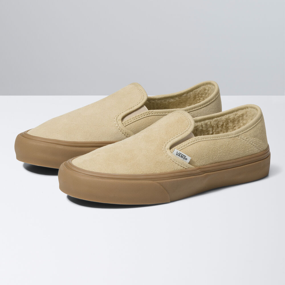 Vans Slip-On VR3 SF Mens Womens - SHERPA KHAKI/GUM VN0A4BX85SM Shoes