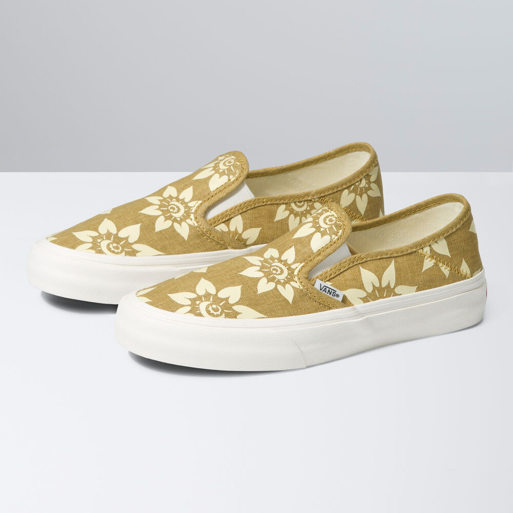 Vans Slip-On VR3 SF Mens Womens - TRIPPY FLORAL MUSTARD GOLD VN0A4BX8BAE Shoes