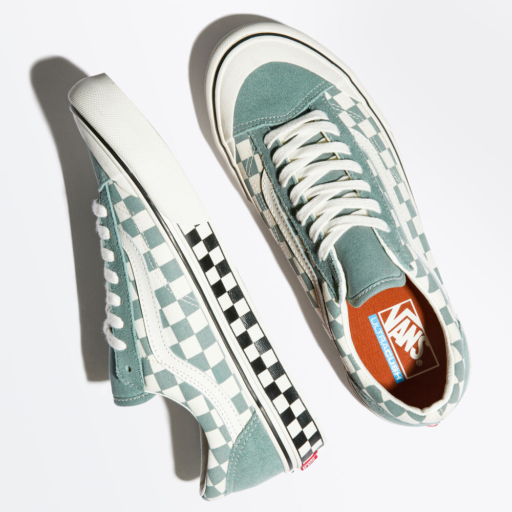 Vans Checkerboard Style 36 SF Mens Womens - (CHECKERBOARD) GREEN MILIEU/MARSHMALLOW VN0A3ZCJB8O Shoes