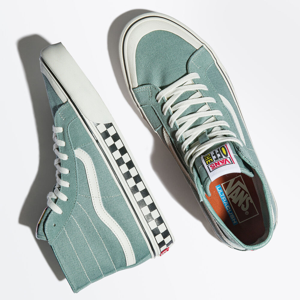 Vans Salt Wash Sk8-Hi 138 Decon SF Mens Womens - SALT WASH GREEN MILIEU/MARSHMALLOW VN0A4BX2B6U Shoes