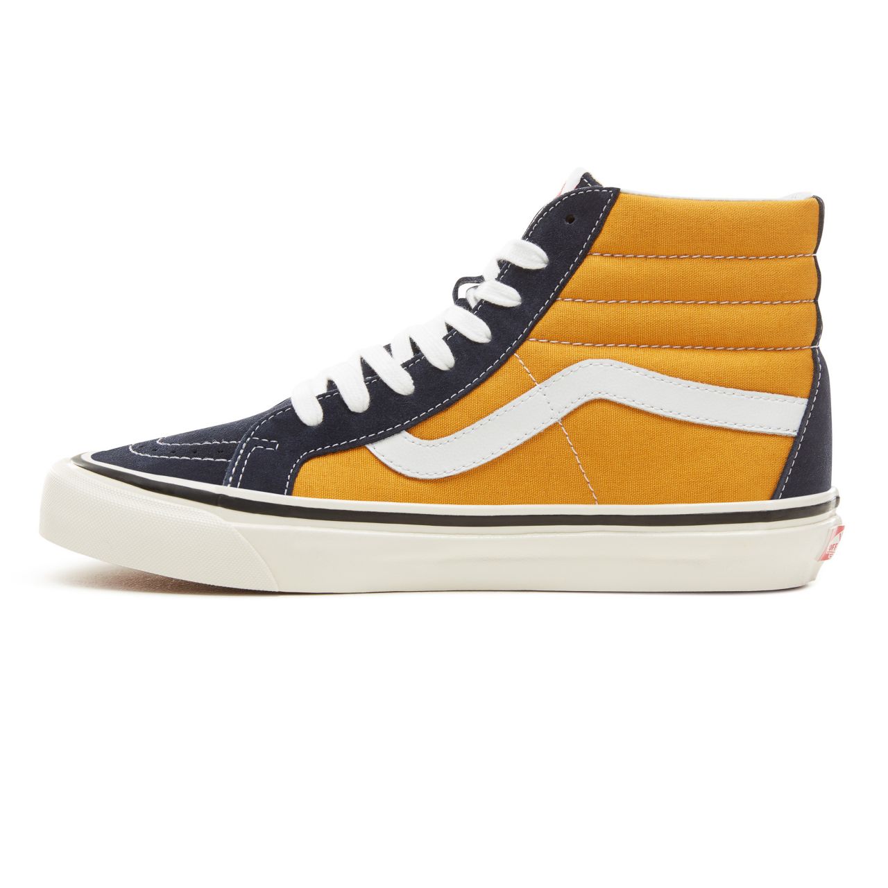 Vans Suede Anaheim Factory Sk8-Hi 38 Classic Mens Womens - (Anaheim Factory) Og Navy/Og Saffron VA38GFUBT Shoes