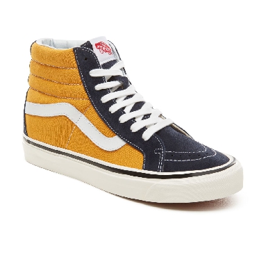 Vans Suede Anaheim Factory Sk8-Hi 38 Classic Mens Womens - (Anaheim Factory) Og Navy/Og Saffron VA38GFUBT Shoes