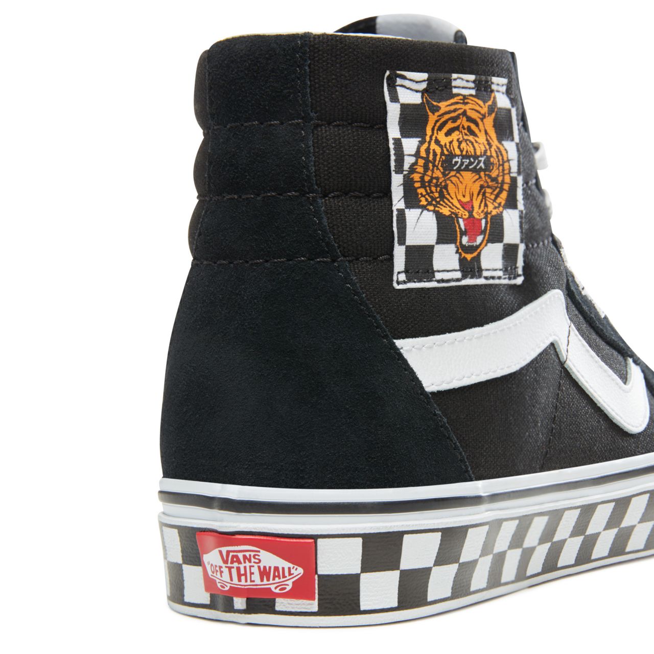 Vans Tiger Check Type Sk8-Hi Reissue Classic Mens Womens - (Tiger Check) Black/True White VA2XSBSJX Shoes