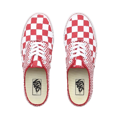 Vans Mix Checker Authentic Classic Mens Womens - (Mix Checker) Chili Pepper/True White VN0A38EMVK5 Shoes