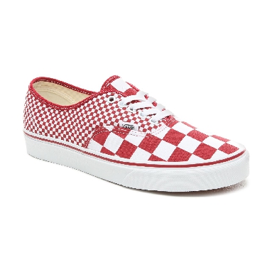 Vans Mix Checker Authentic Classic Mens Womens - (Mix Checker) Chili Pepper/True White VN0A38EMVK5 Shoes