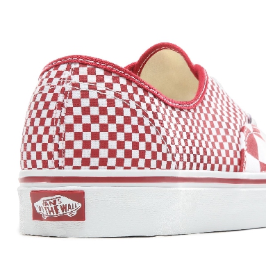 Vans Mix Checker Authentic Classic Mens Womens - (Mix Checker) Chili Pepper/True White VN0A38EMVK5 Shoes