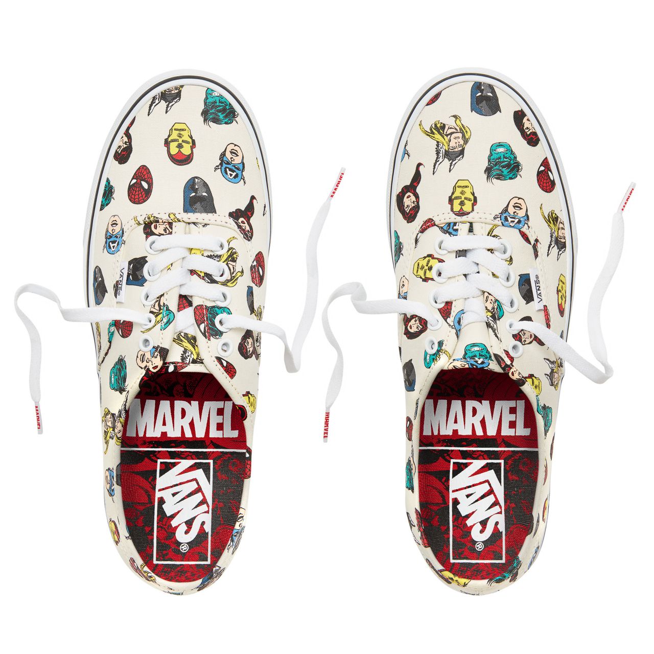 Vans X Marvel Authentic Classic Mens Womens - (Marvel) Marvel Heads /Multi VA38EMRNU Shoes